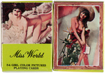 'MISS WORLD" TOPLESS/NUDE PIN-UP PLAYING CARDS FULL DISPLAY.