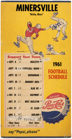 "PEPSI-COLA" ADVERTISING SIGNS FEATURING LOCAL FOOTBALL & BASKETBALL SCHEDULES.