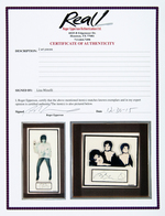 LIZA MINNELLI FRAMED SIGNATURE DISPLAY PAIR.