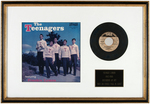 FRANKIE LYMON & THE TEENAGERS SIGNED "WHY DO FOOLS FALL IN LOVE?" 45 RECORD FRAMED DISPLAY.