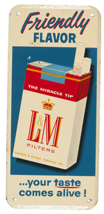 "L&M FILTERS" CIGARETTES TIN DOOR PUSH.