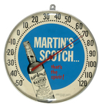 "MARTIN'S SCOTCH" WHISKEY ADVERTISING THERMOMETER.