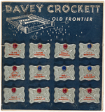 "DAVEY CROCKETT - OLD FRONTIER" BADGES FULL STORE DISPLAY.