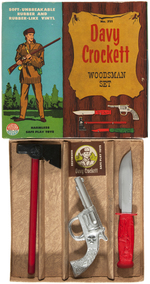 DAVY CROCKETT BOXED WOODSMAN SET & RING TOSS GAME.