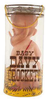 "BABY DAVY CROCKETT" SQUEEZE TOY & CANDY POWDER HORN.