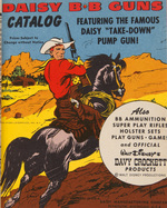 "DAISY GUN BOOK" 1955 EDITION WITH MAILER & DAVY CROCKETT CARD.