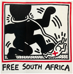 KEITH HARING "FREE SOUTH AFRICA" ANTI-APARTHIED POSTER.
