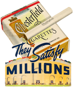 CHESTERFIELD CIGARETTES BASEBALL-RELATED ADVERTISING STANDEE.