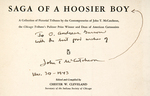 JOHN T. McCUTCHEON "SAGA OF A HOOSIER BOY" COMMEMORATIVE PROGRAM WITH ART BY FAMOUS CARTOONISTS.