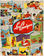 "LES COMIQUES – HOLLYWOOD PLAZA HOTEL" SIGNED MENU WITH SUPERMAN, TARZAN, THE LONE RANGER & OTHERS.