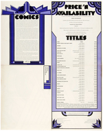 AMS PRESS PROMO FOLDER/POSTER FEATURING COMIC CHARACTERS & MARVEL COMICS HEROES.