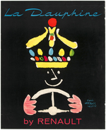 RENAULT "LA DAUPHINE" 1958 AUTOMOBILE POSTER.