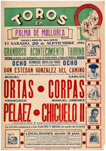 PALMA DE MALLORCA SPANISH BULLFIGHTING POSTER PAIR.