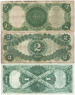 GROUP OF THREE NOTES INCLUDING $5 1907 FR91, $2 1917 FR59 & $1 1917.