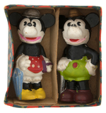 "THE TWO PALS MINNIE - MICKEY MOUSE" BOXED BISQUE SET.