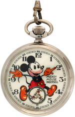 "MICKEY MOUSE INGERSOLL" SECOND ENGLISH POCKET WATCH WITH BOX.