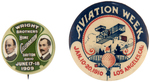 HISTORIC AVIATION BUTTON PAIR FOR WRIGHT BROS. 1909 AND LOS ANGELES AVIATION WEEK 1910.