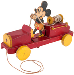 MICKEY MOUSE FIRE ENGINE RARE ENGLISH PULL TOY BY CHAD VALLEY.