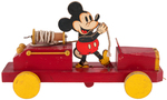 MICKEY MOUSE FIRE ENGINE RARE ENGLISH PULL TOY BY CHAD VALLEY.