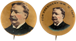 TAFT PAIR OF GORGEOUS COLOR BUTTONS WITH GOLD BACKGROUNDS UNLISTED IN HAKE.