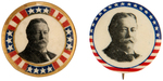 TAFT BUTTON PAIR WITH STARS AND STRIPES RIMS BOTH UNLISTED IN HAKE.