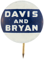 "DAVIS AND BRYAN" SCARCE LITHO NAME BUTTON.