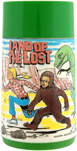 "LAND OF THE LOST" UNUSED METAL LUNCHBOX WITH THERMOS.