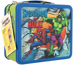 "CAPTAIN AMERICA, SPIDER-MAN AND THE HULK" UNUSED METAL LUNCHBOX WITH THERMOS.