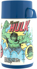 "CAPTAIN AMERICA, SPIDER-MAN AND THE HULK" UNUSED METAL LUNCHBOX WITH THERMOS.