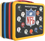 "NFL" UNUSED METAL LUNCHBOX WITH THERMOS.