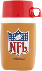 "NFL" UNUSED METAL LUNCHBOX WITH THERMOS.