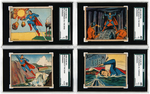 "SUPERMAN GUM" GUM INC. SGC GRADED HIGH NUMBER CARD NEAR SET 49-72, MISSING 55.