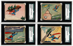 "SUPERMAN GUM" GUM INC. SGC GRADED HIGH NUMBER CARD NEAR SET 49-72, MISSING 55.