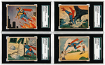 "SUPERMAN GUM" GUM INC. SGC GRADED HIGH NUMBER CARD NEAR SET 49-72, MISSING 55.