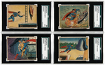 "SUPERMAN GUM" GUM INC. SGC GRADED HIGH NUMBER CARD NEAR SET 49-72, MISSING 55.