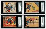 "SUPERMAN GUM" GUM INC. SGC GRADED HIGH NUMBER CARD NEAR SET 49-72, MISSING 55.