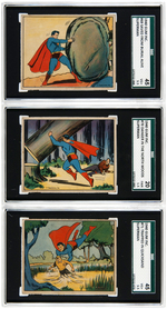 "SUPERMAN GUM" GUM INC. SGC GRADED HIGH NUMBER CARD NEAR SET 49-72, MISSING 55.