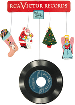 "RCA VICTOR RECORDS" CHRISTMAS ADVERTISING MOBILE PAIR.