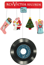 "RCA VICTOR RECORDS" CHRISTMAS ADVERTISING MOBILE PAIR.