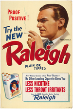 DOUGLAS FAIRBANKS JR. "RALEIGH" CIGARETTES ADVERTISING SIGN.