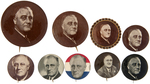 NINE ROOSEVELT PORTRAIT BUTTONS WITHOUT TEXT.