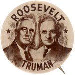 "ROOSEVELT TRUMAN" CLASSIC 1944 JUGATE BUTTON.