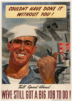 WORLD WAR II "COULDN'T HAVE DONE IT WITHOUT YOU!" POSTER.