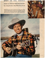 GENE AUTRY SIGNED MAGAZINE PAGE.