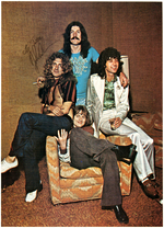 LED ZEPPELIN - JOHN BONHAM SIGNED MAGAZINE PAGE.