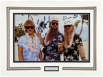 ZZ TOP BAND-SIGNED PHOTO DISPLAY.