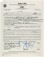 FRANK ZAPPA SIGNED CONCERT CONTRACT.