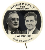 ROOSEVELT AND LAUSCHE LARGE OHIO COATTAIL JUGATE FROM 1944.