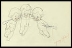 THREE CUPIDS PENCIL DRAWING FROM FANTASIA.