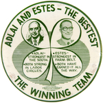 "ADLAI AND ESTES-THE BESTEST" SCARCE JUGATE BUTTON HAKE #2.